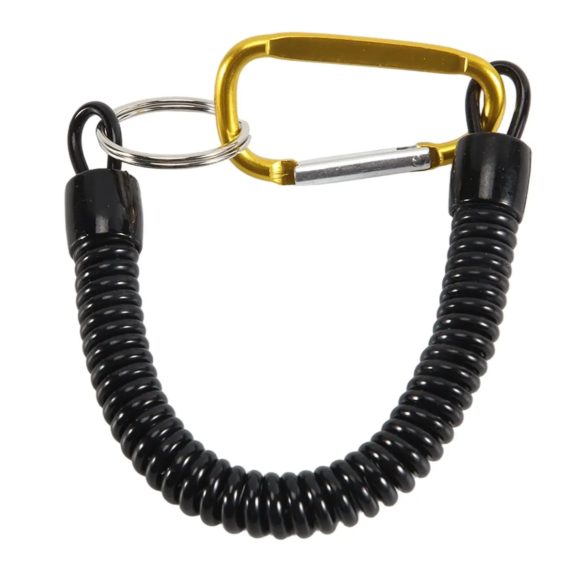 L79A Key ring, with carabiner and spiral cable, 13 cm, random color