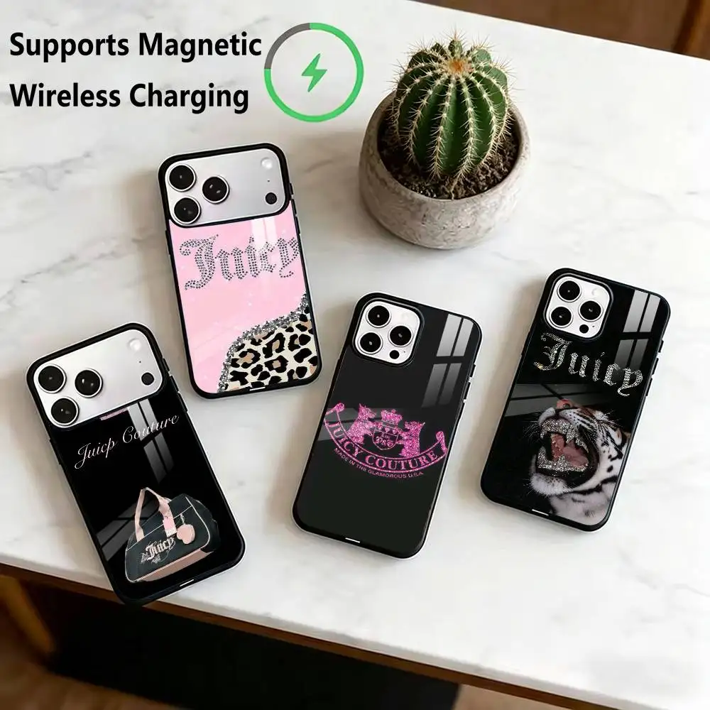 

J-Juicy C-Couture Fashion Phone Case For iPhone17,16,15,14,13,12,11 Plus,Pro Supports Magnetic Wireless Charging