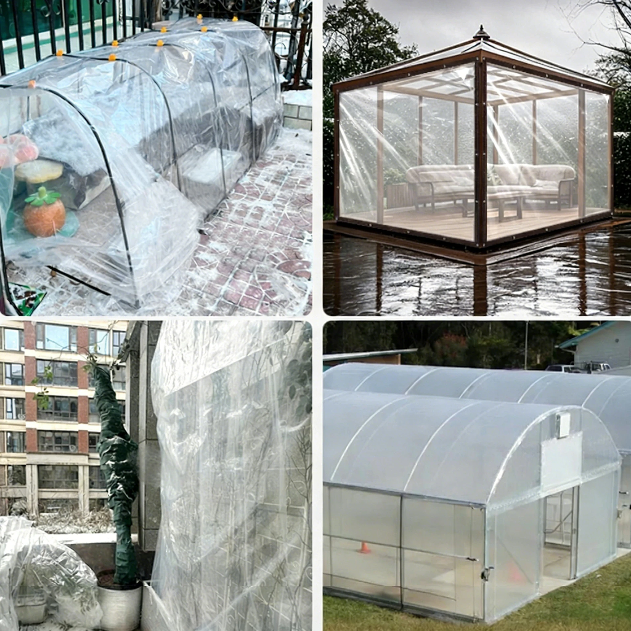 Transparent Rain Tarp Heavy Duty Waterproof Cover for Garden, Patio & Camping - UV Resistant