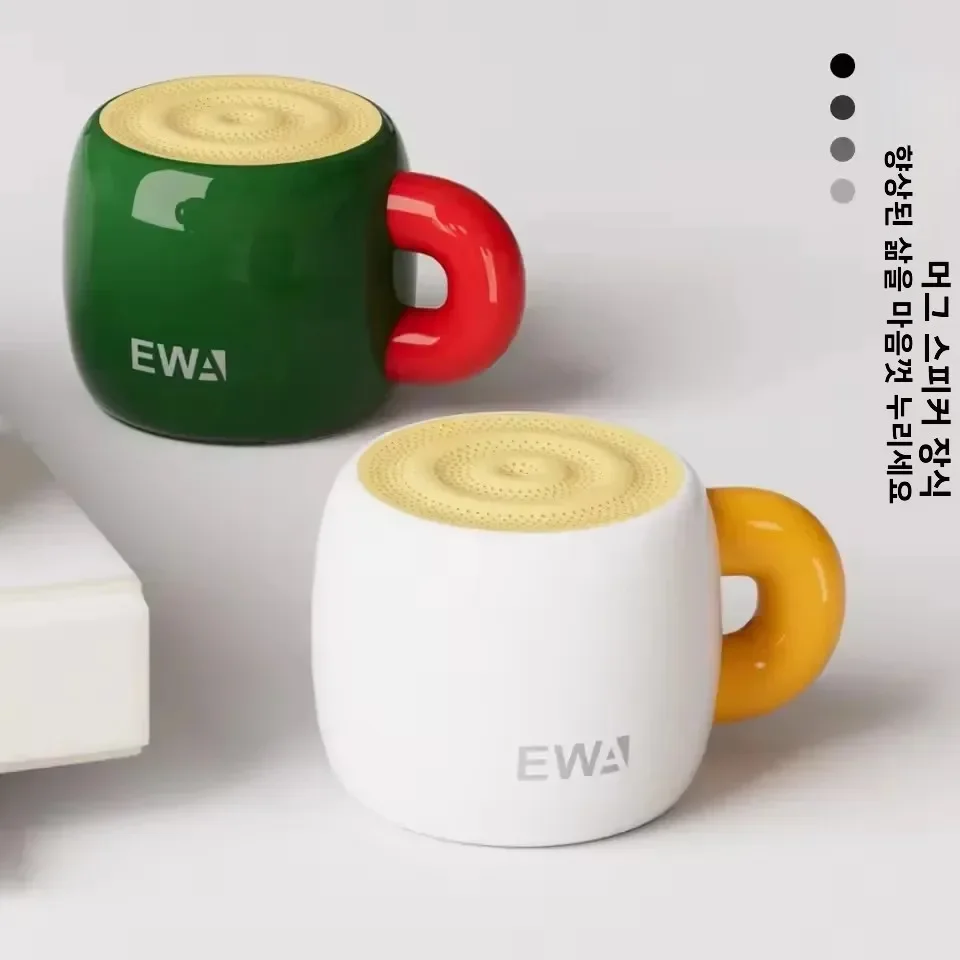 EWA A163 Creative Mini Subwoofer High-Value Home Outdoor Portable Wireless V5.4 Speaker for Computer & Mobile Phone Mug Shaped