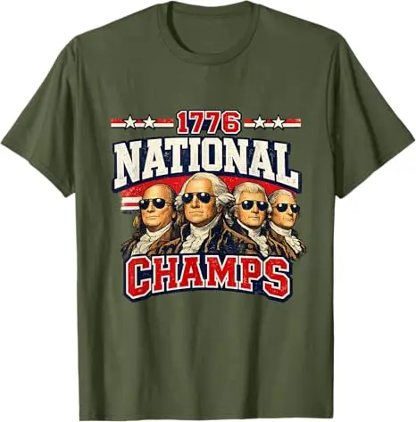 1776 National Champs Lustiges Patriotisches Amerika-Gründungs-Väter-T-Shirt Herrenmode Patriotisches Geschenk zum 250. Jahrestag für die USA – Detail 4