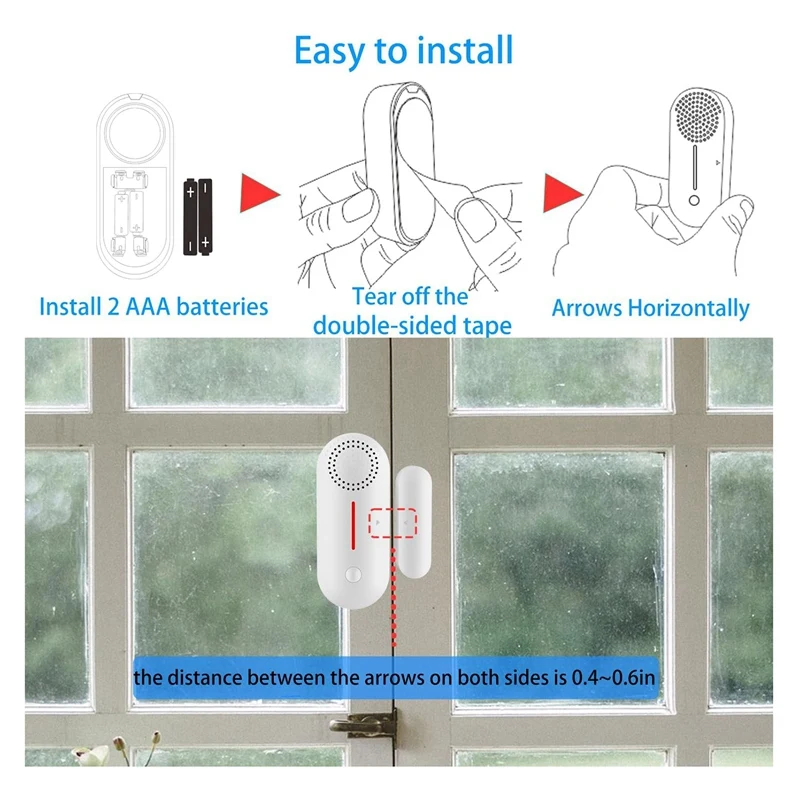 1 قطعة إنذار واي فاي لاسلكي نافذة الباب المغناطيسي الاستشعار نافذة وأجهزة إنذار الباب الدقات عند فتح الباب تويا الأجهزة الذكية