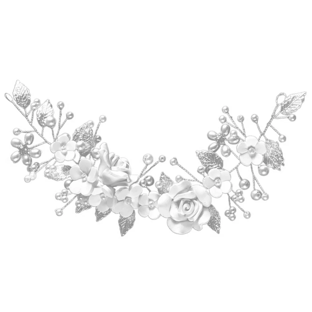 

Wedding Decor Flower Leaf Hair Vine 2500X1000X100CM Pearl for Bridal Silver Decorative Women Miss Bridesmaid