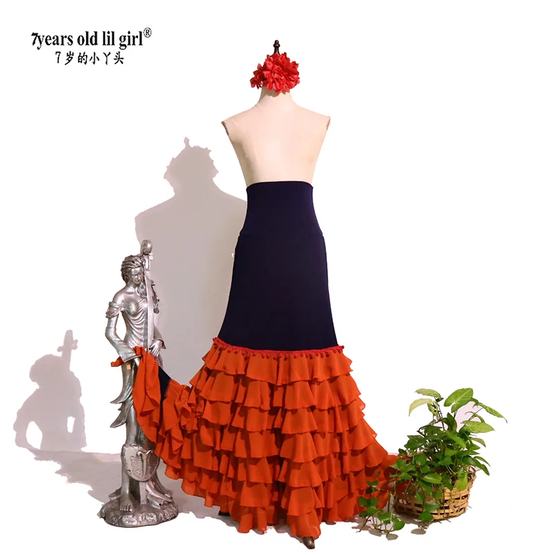 Spanisches Flamenco-Kostüm, Auftrittskleid, Damen, Mädchen, Gyspy, Ballsaal, 1 Festival, Performance, Tanzkleidung, mehrere Farben, DTT95