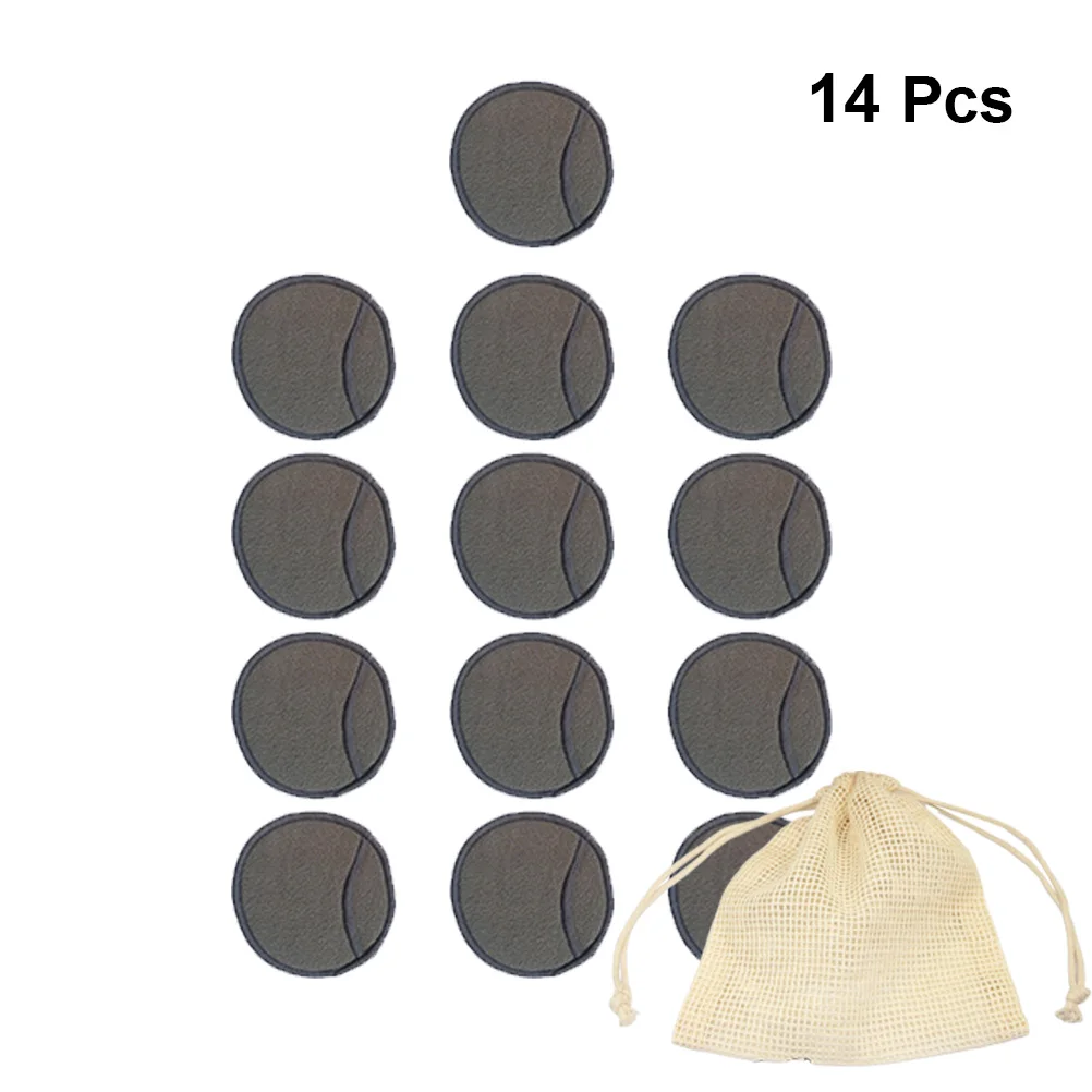 14 ชิ้นไม้ไผ่เส้นใยแต่งหน้า Remover Pads ล้างทําความสะอาดได้ Face เครื่องสําอางค์นุ่มผิวอ่อนโยน Travel Gym