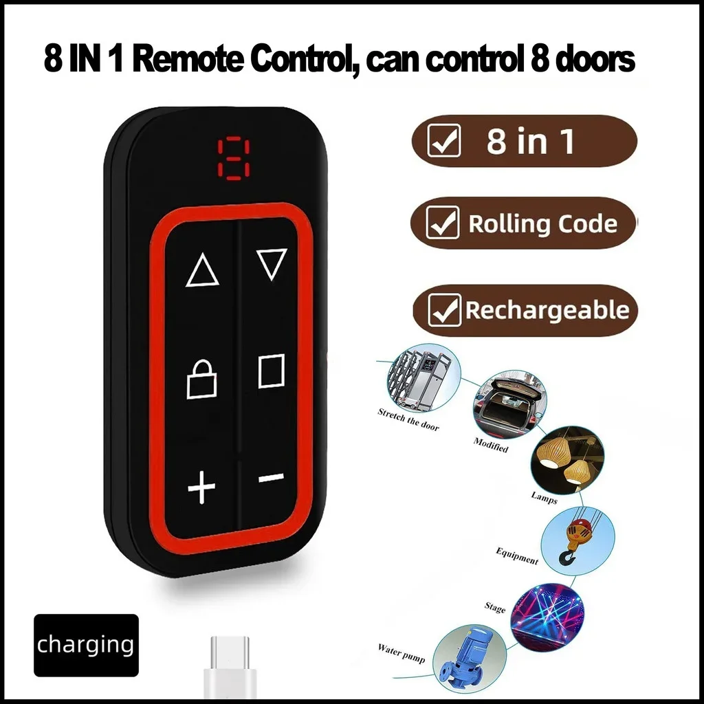Garage Door Remote Control Copy Duplicator Multi Frequency 300-915MHz Compatible with Multiple Brands 433MHz 868MHz