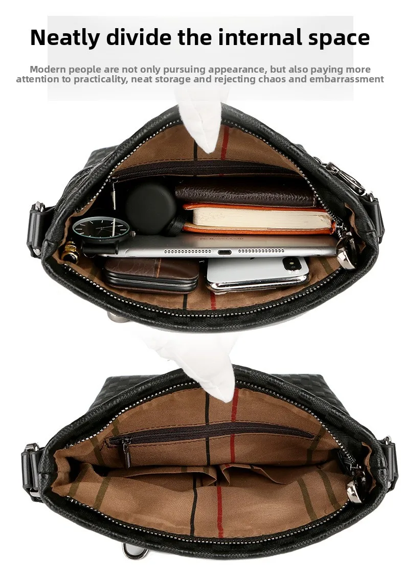 Echte Oberschicht aus Rindsleder für Herren, einzelne Umhängetasche, 2025, neuer Stil, männlich, lässig, Business-Tasche – Detail 4