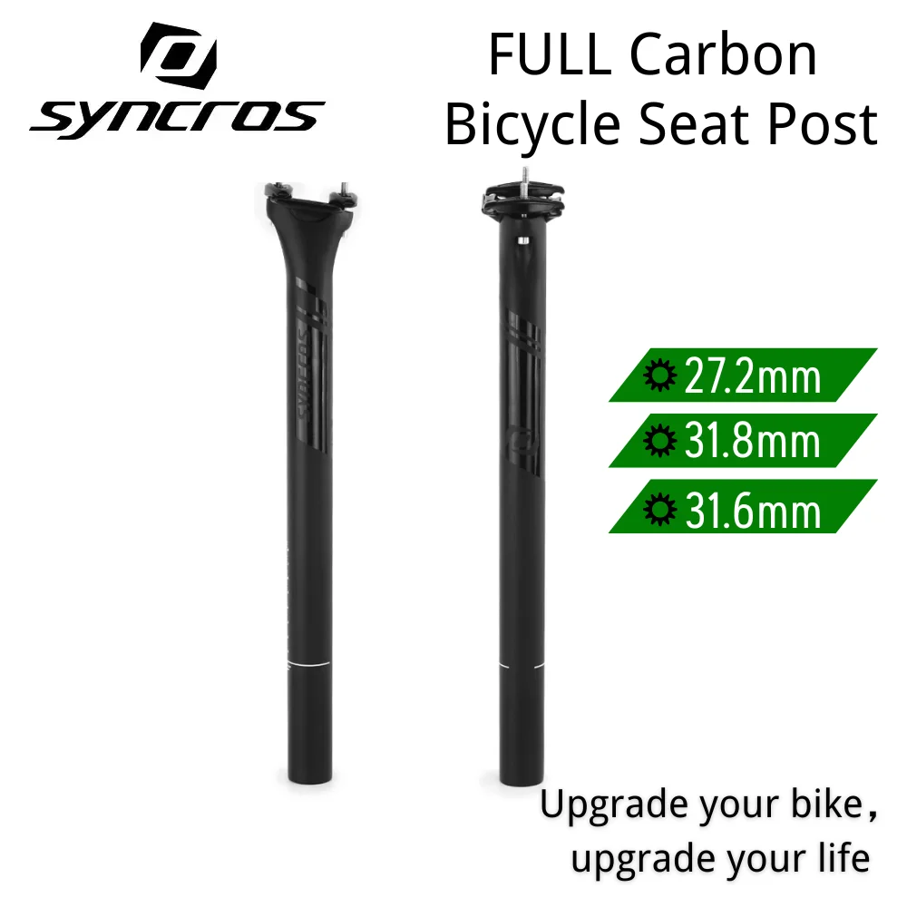 

CLASSIC Syncros Carbon Fiber Bike Seat Post Road/Mountain 27.2/30.8/31.6mm X 350-400mm Lightweight Saddle Bicycle Accessories