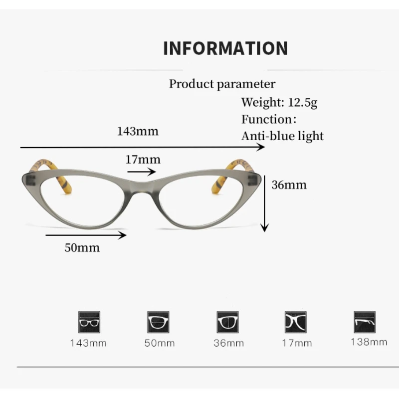 Europe and the United States fashion trend women\'s eyeglasses frame personality cat eye lightweight anti-blue glasses