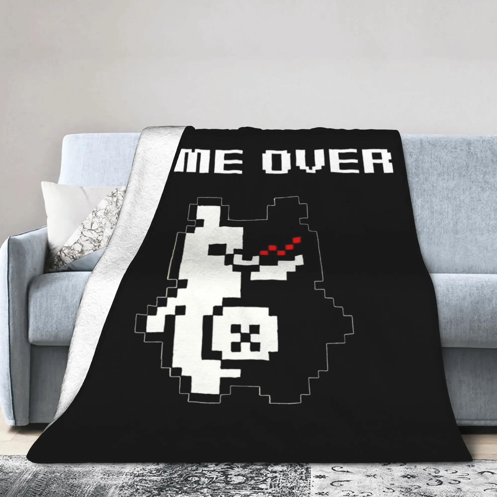 Monokuma  Game Over  Anime Japanese Plush Blanket Danganronpa Funny Throw Blankets for Home Hotel Sofa  200x150cm Bedspreads,