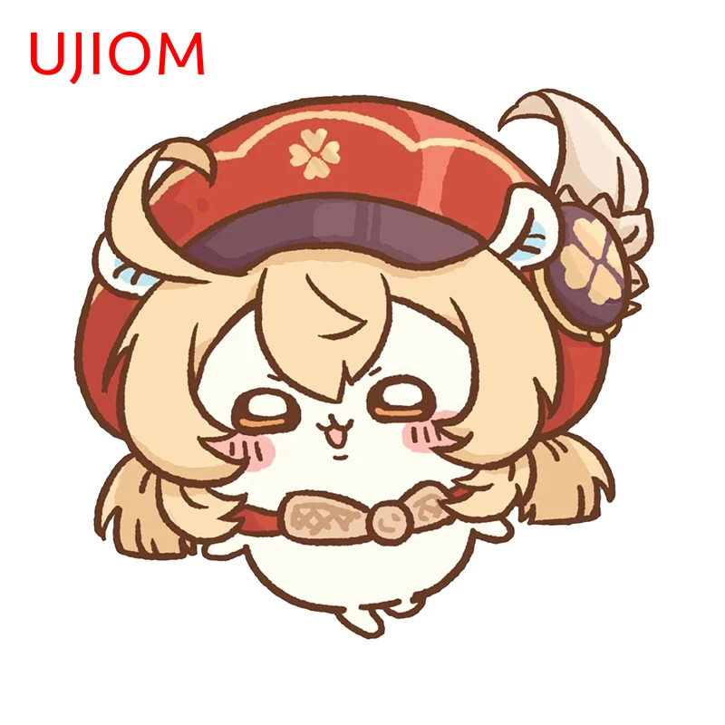UJIOM 13 см × 12,3 см Klee Genshin милый ударный стикер на стену, наклейка на диван на стену в комнате, Забавный декор для детской комнаты