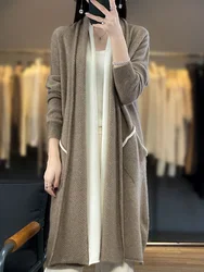 Autunno/inverno nuovo maglione di Cashmere da donna finto Cardigan a due pezzi 100% lana Merino capispalla lavorato a maglia moda giacca coreana Shir