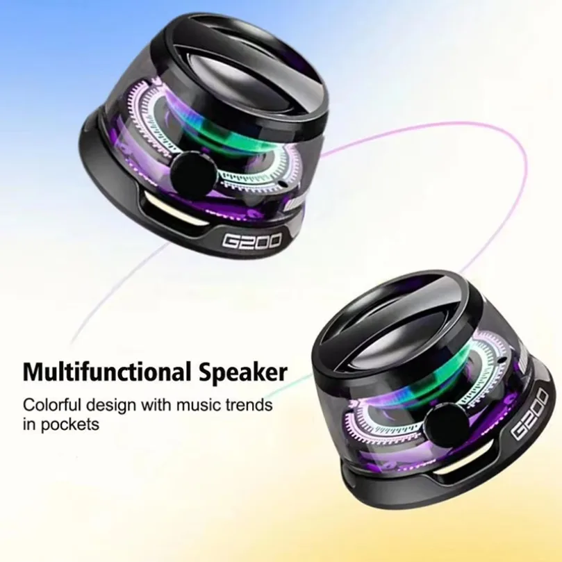 VIKEFON Portable Bluetooth Speaker HECATE G200 RGB Lighting Magnetic Speaker BT5.3 Mini Sound Box 7 Hours Playback Phone Holder