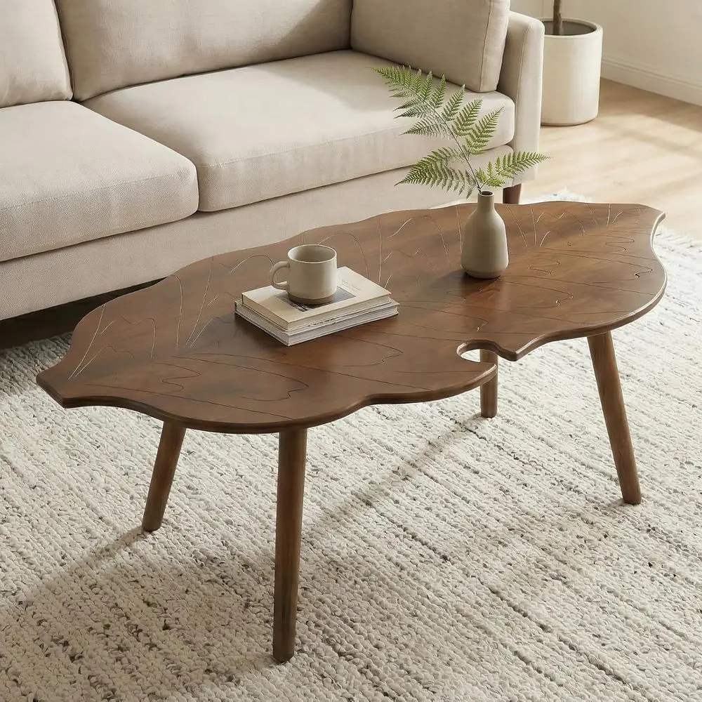 

Rustic Brown Wooden Coffee Table for Living Room, Center Table, Side Table, Suitable for Small Spaces