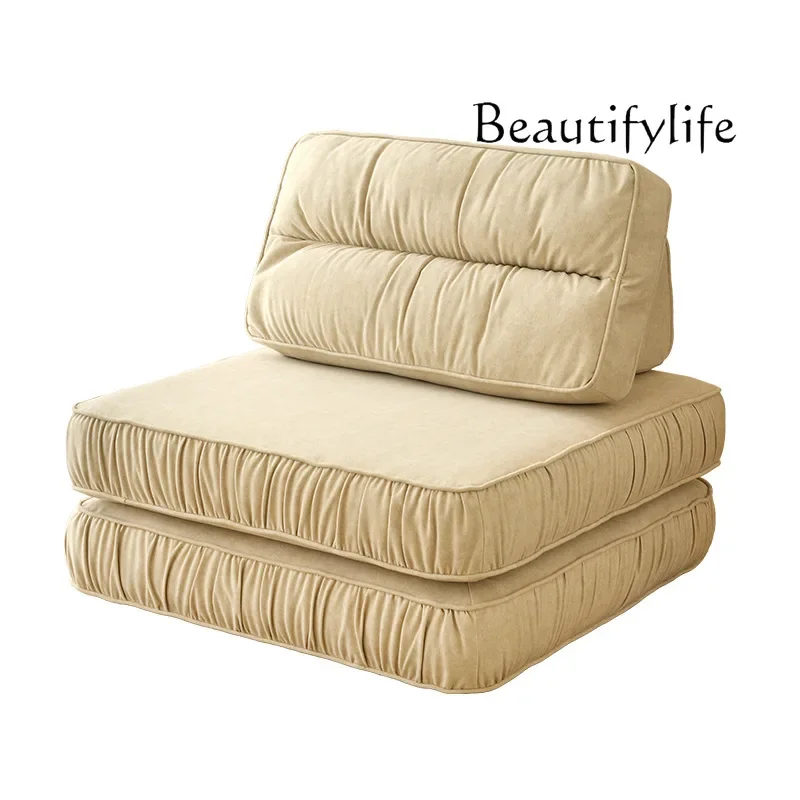 

Nordic cream fabric single sofa small apartment simple leisure sofa
