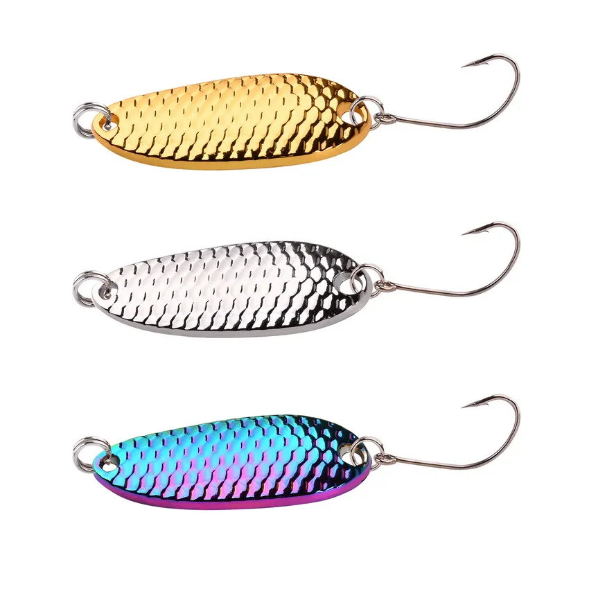 1pc Metal 1.5g/2.5g/3.5g/5g Fishing Lure Wobbler Spinner Bait Spoon Artificial Bass Hard Sequin Paillette Metal Steel Hook Lures