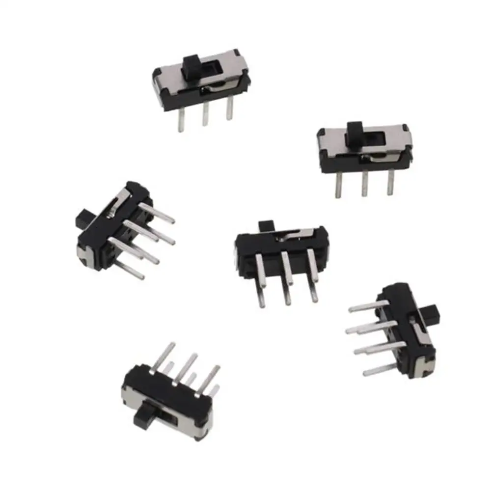 2 Position DPDT 2P2T 6 Pin PCB Panel Mini Vertical Slide Switch, 6 Piece