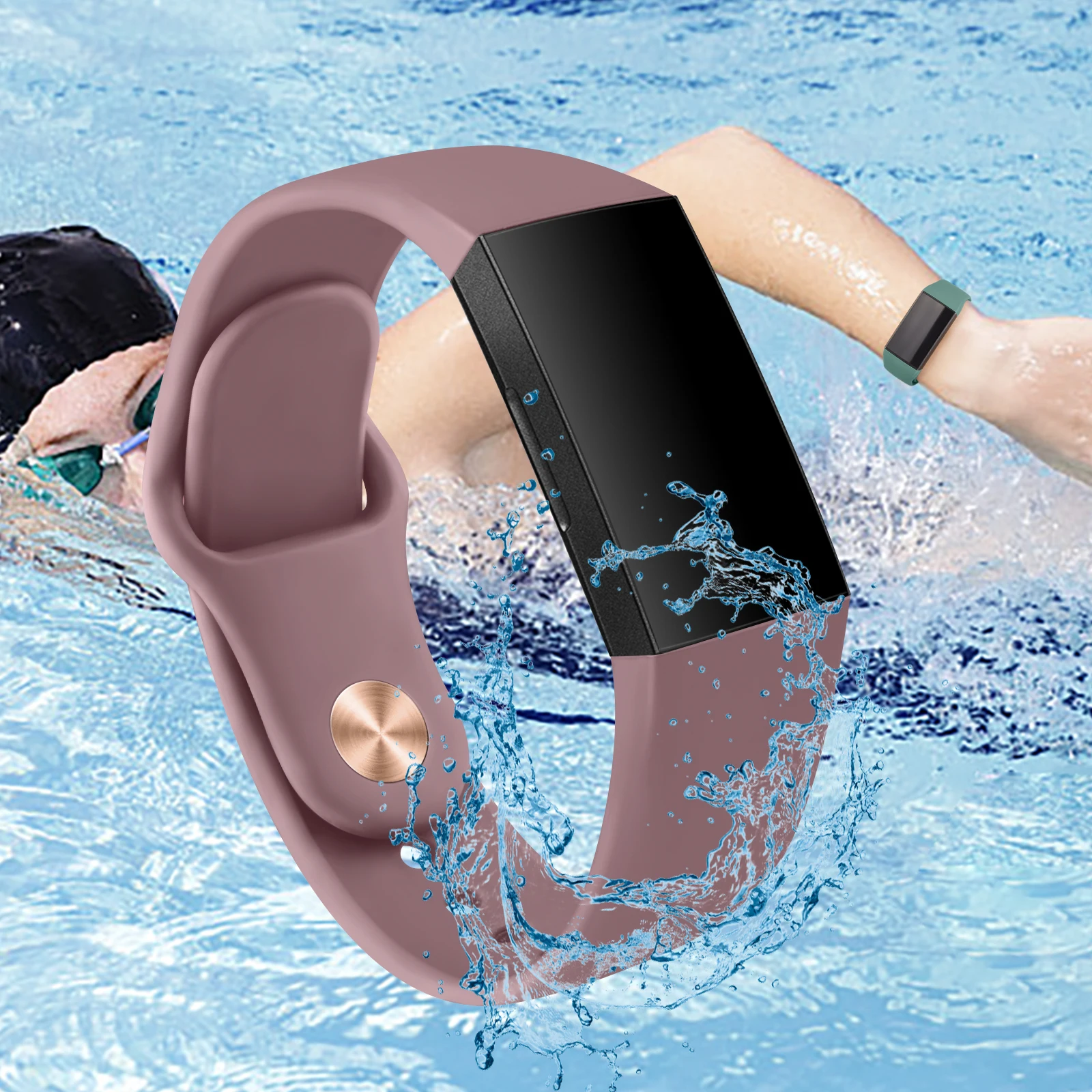 Bracelet en Silicone Souple pour Fitbit Charge 3/Charge 4, Bracelet de Montre pour Fitbit Charge 4/Charge 3 SE