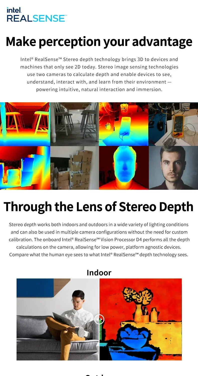 RealSense D415 Modul + Anschlüsse + D4 Board D Modul Robotik 3D-Scanning Drohnen