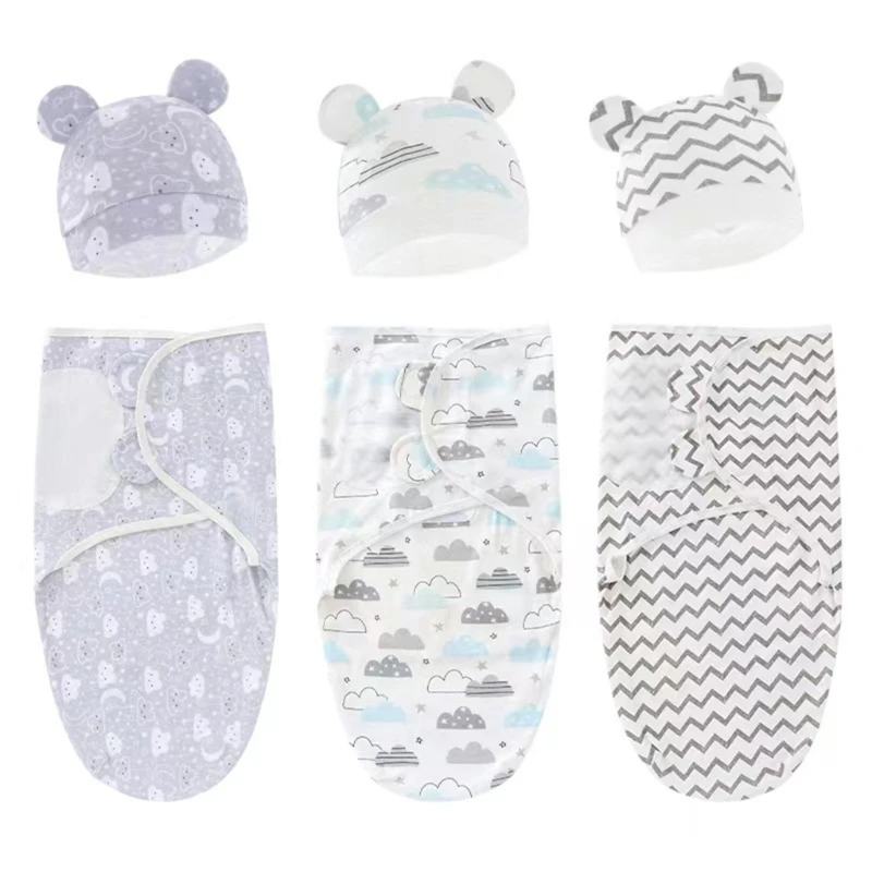 Infant Sleep Sack Bear Ear Hat Baby Bedding Newborns Skin Friendly Blanket