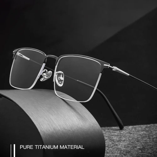 Nuevo Montura de gafas para hombre, 2 estilos, montura completa y media montura, gafas ópticas con receta para hombre, gafas graduadas