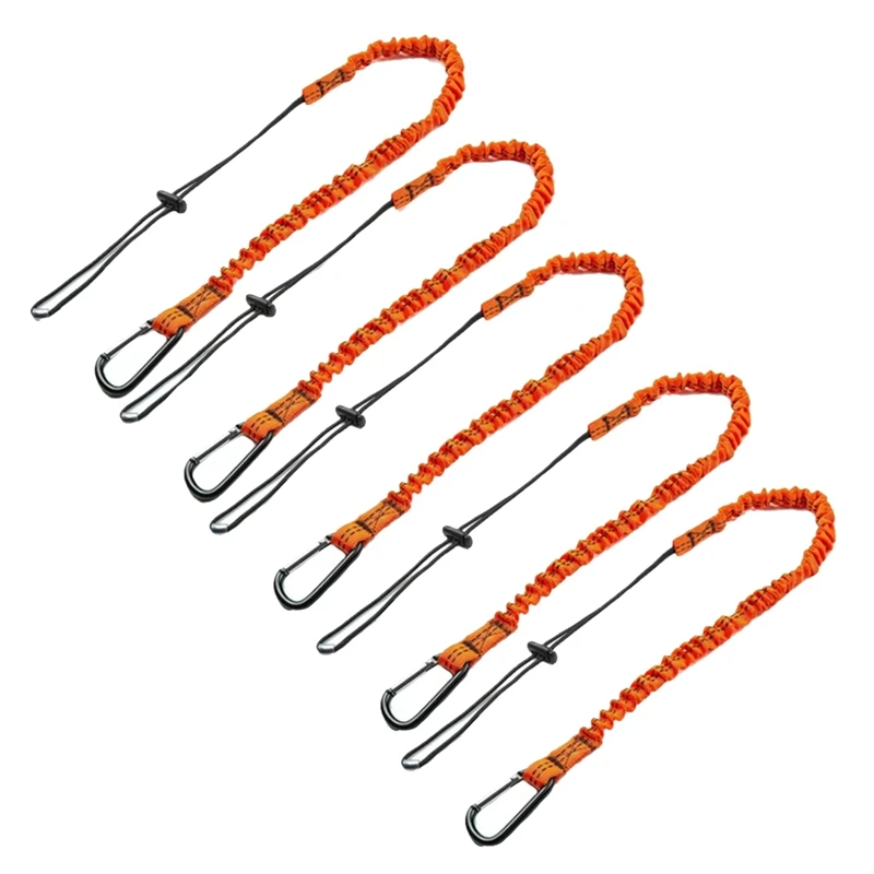 5 Pcs Safety Lanyard With Carabiner,Shock Absorbing Safety Lanyard Adjustable Safety Lanyard For Work Tools