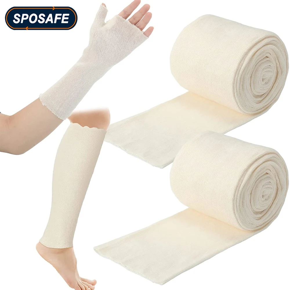 Bandage tubulaire élastique pour support de tissus, bandage de compression pour bras, genoux, jambes, tube de stockinette, 1 rouleau