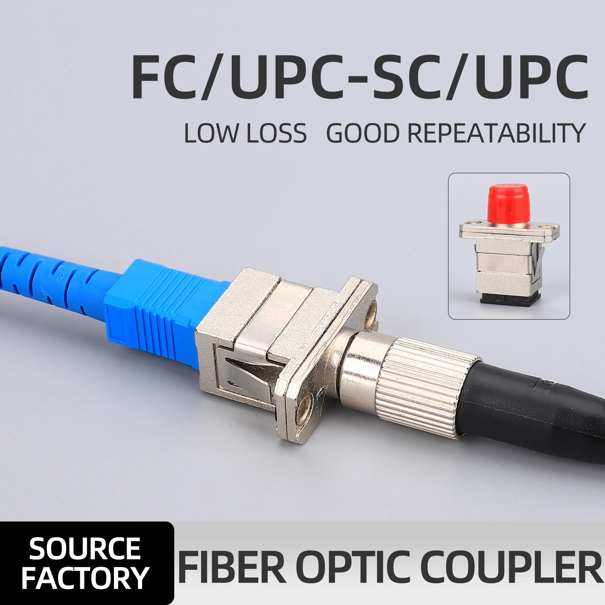 

Free Shipping 50pcs/lot FC-SC Fiber Optic Coupler Flange Adapter Simplex Singlemode Carrier-Class Connector PC end Face KELUSHI