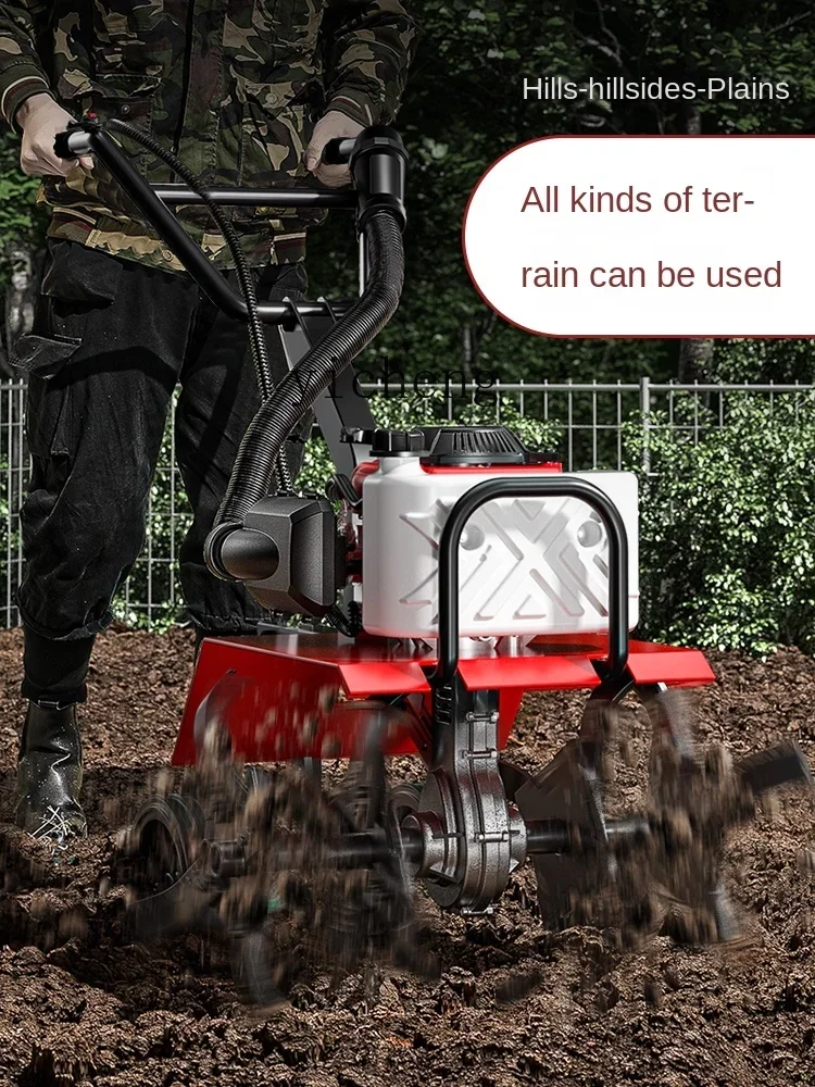 XL Gas Tiller Agricultural Machinery Rotary Tiller Cultivated Land Ploughing Soil Loosening Household