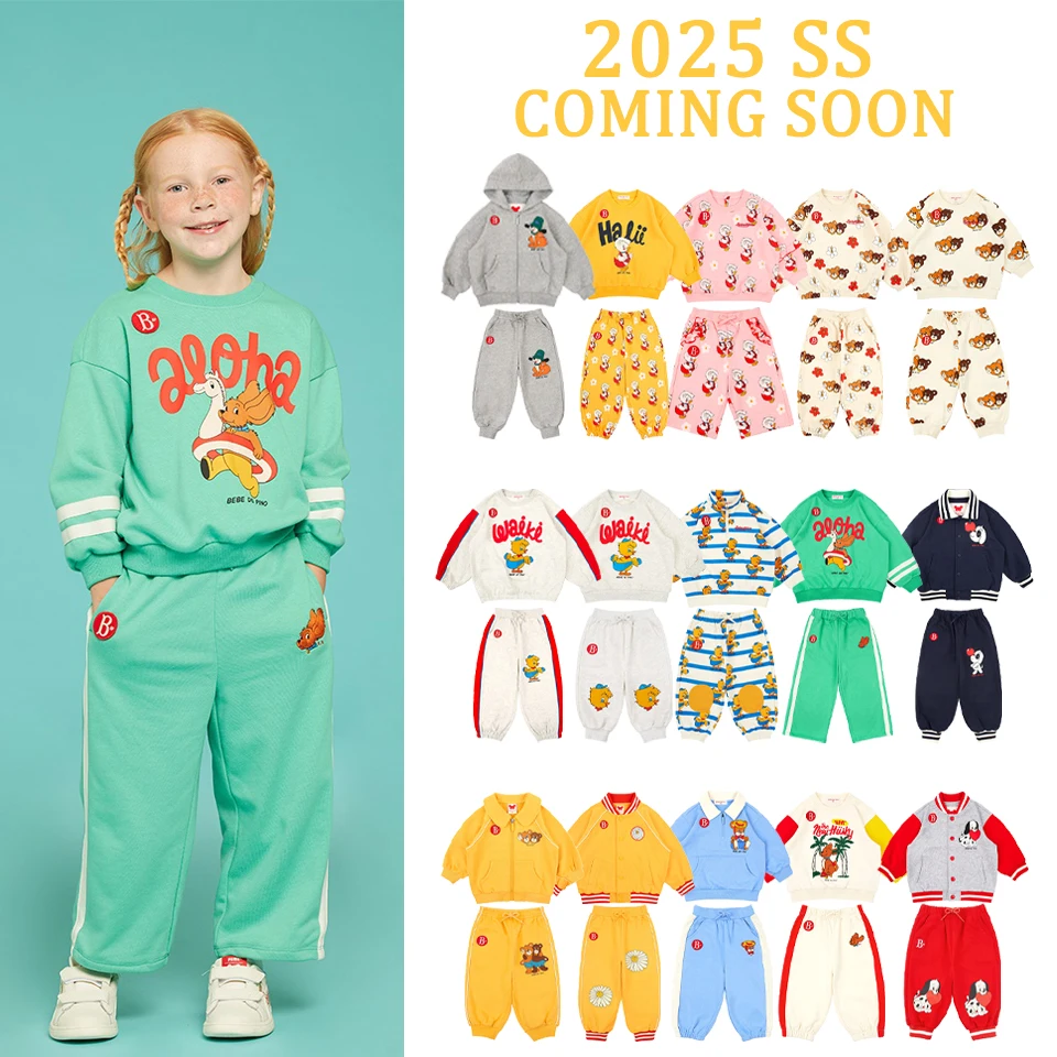 2025 Spring 아기 여름옷 Bebe Korean Kids Clothes Cartoon Tops 베베 Children's Clothing Boys Clothes Girl Clothes 키즈옷 아동상의 Children Sets