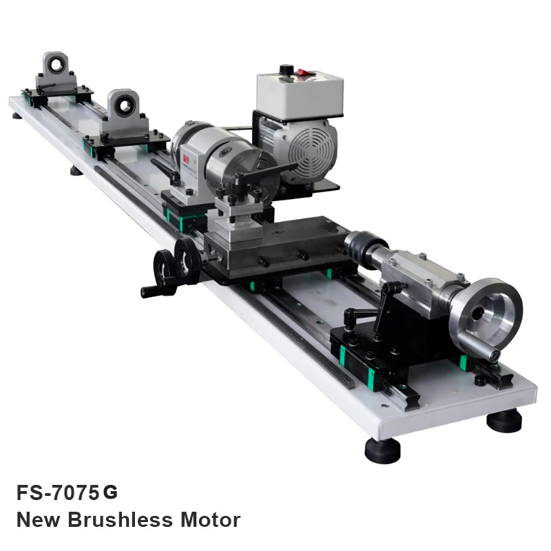 

500W FS-7075G Double Chucks Trucks Billiard Lathes Electric Manual Metal Lathe Machine With Casting Bed For Pool Cue Repairing