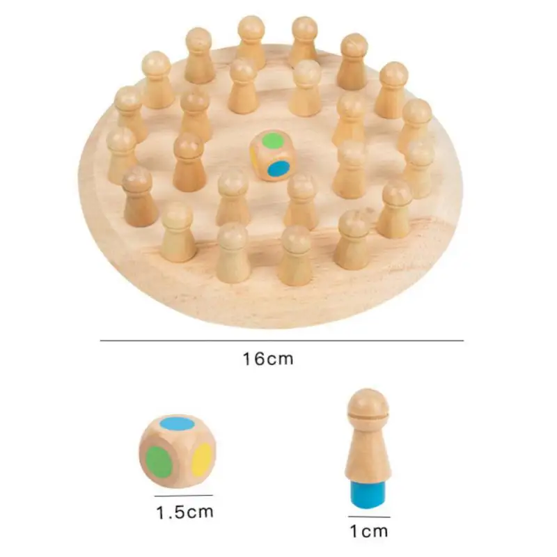 Kids Wooden Toy Puzzles Color Memory Chess Match Game Intellectual Children Party Board Games Baby Educational Learning Toys