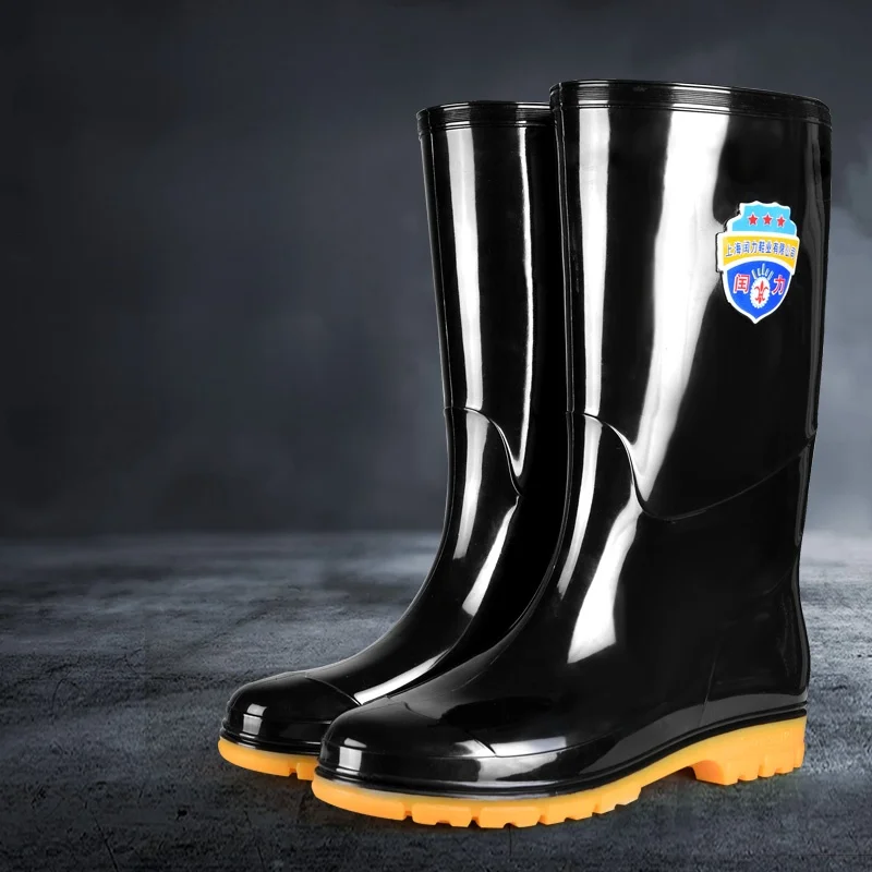 Extra Large Men's Rain Boots Mid-Calf High-Calf Fatty Summer Bucket Boots Wear-Resistant Thick Bottom Rubber Shoes