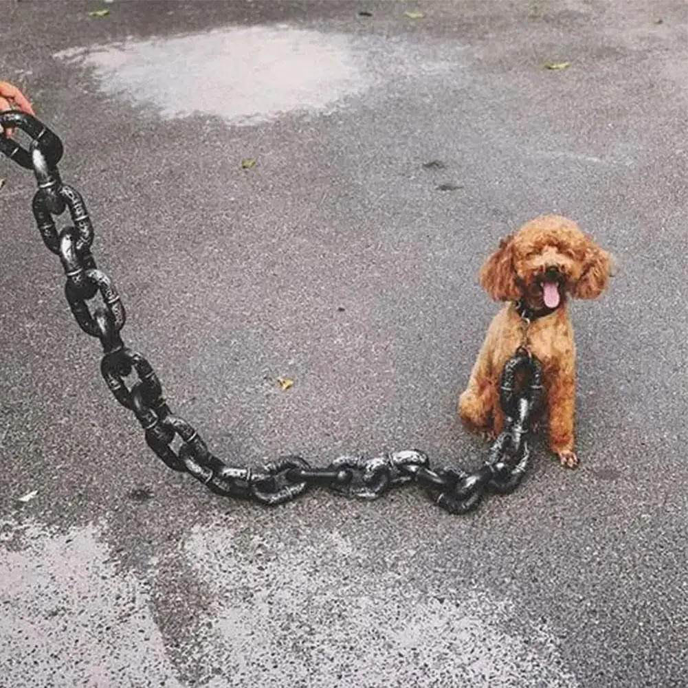 Dog Traction Chain Simulation Iron Chain Plastic Thick Chain Traction Rope Net Red Fun Pet Supplies Dogs Accessories