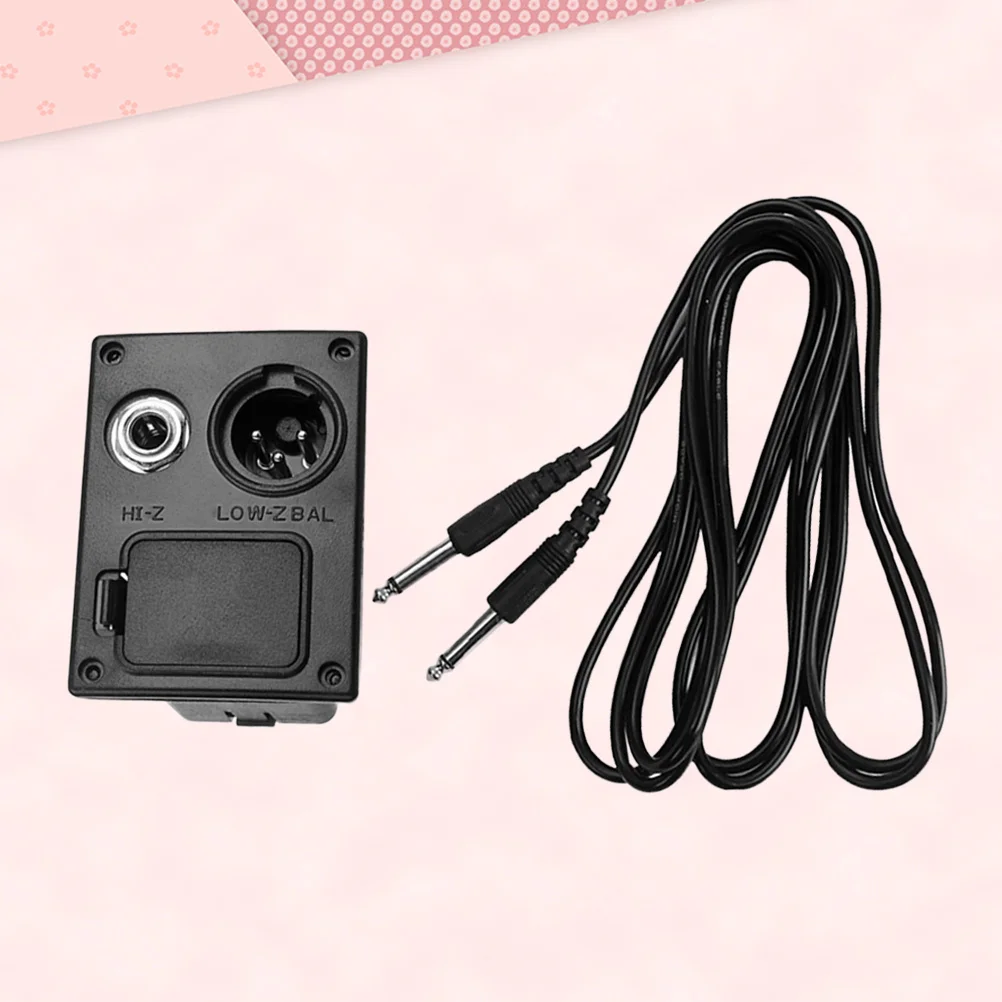 

Guitar Box Metal 4 Pin Signal Jack 6.35mm Output Flat Mount 9V for Active Pickup Acoustic Guitar Bass Ukulele Eq