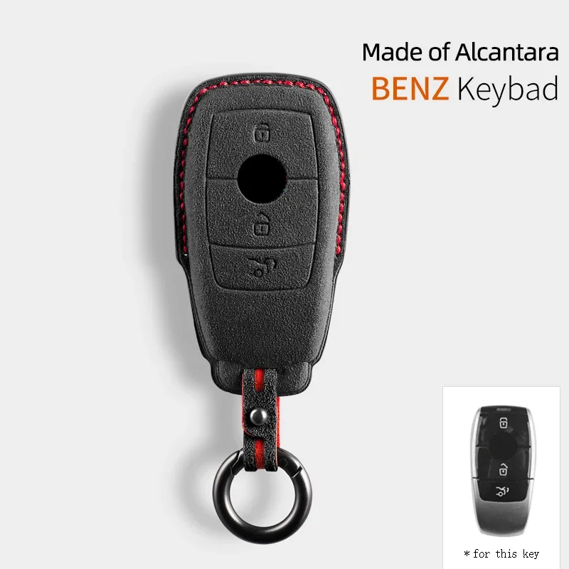 Alcantara Car Key Case Cover For Mercedes Benz W176 W177 W205 W206 W212 W213 W222 W223 W167 W463 X166 A C E S G CLS GLC SL Class