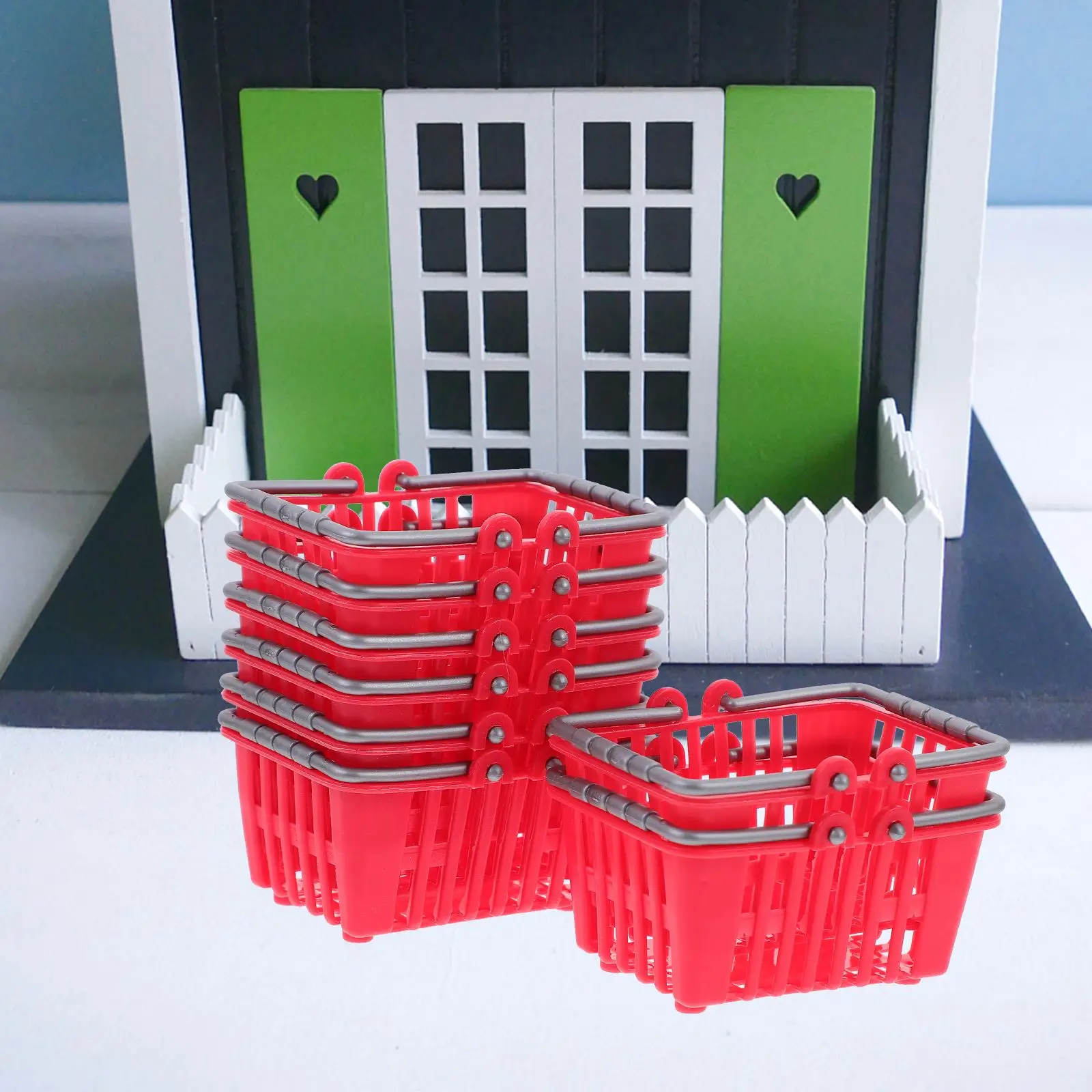 

20pcs Mini Shopping Basket House Plastic Small Storage Shopping Basket Girls Toys Age 4-5 Dollhouse Furniture Accessories