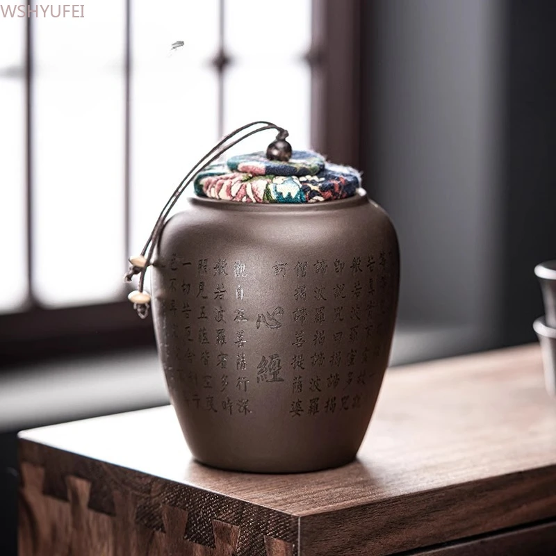 Heart Sutra/Ceramic Bone Ash Jar with Scriptures, Cat Memorial, Cremation Urns for Human Ashes,small Size---9CM X11.3CM