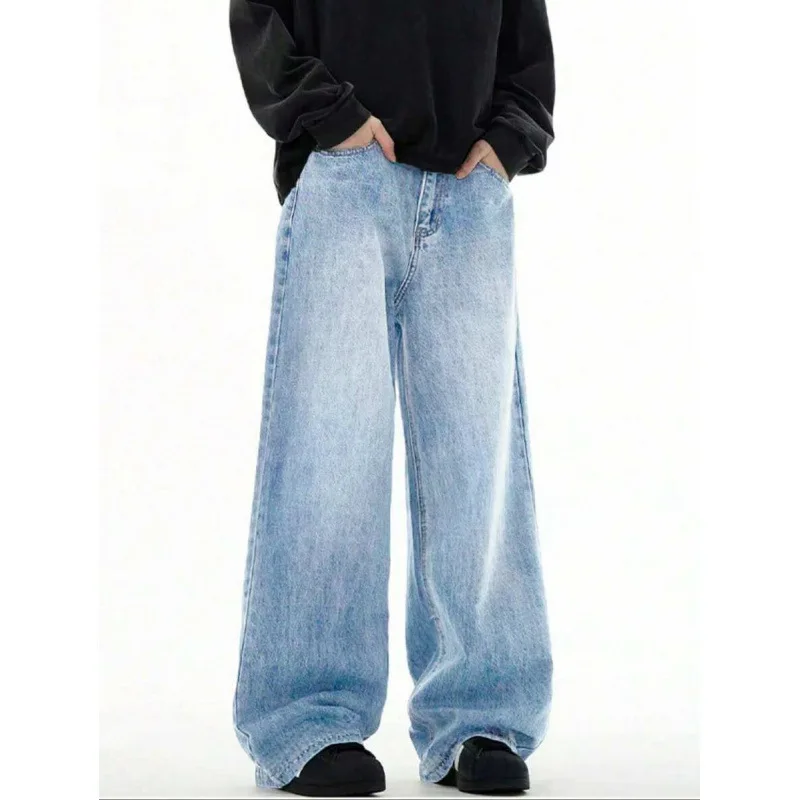 

Men's Street Style Jeans V 59915 Casual Loose Fit Blue Denim Trousers for Men Spring Summer Fashion Outerwear