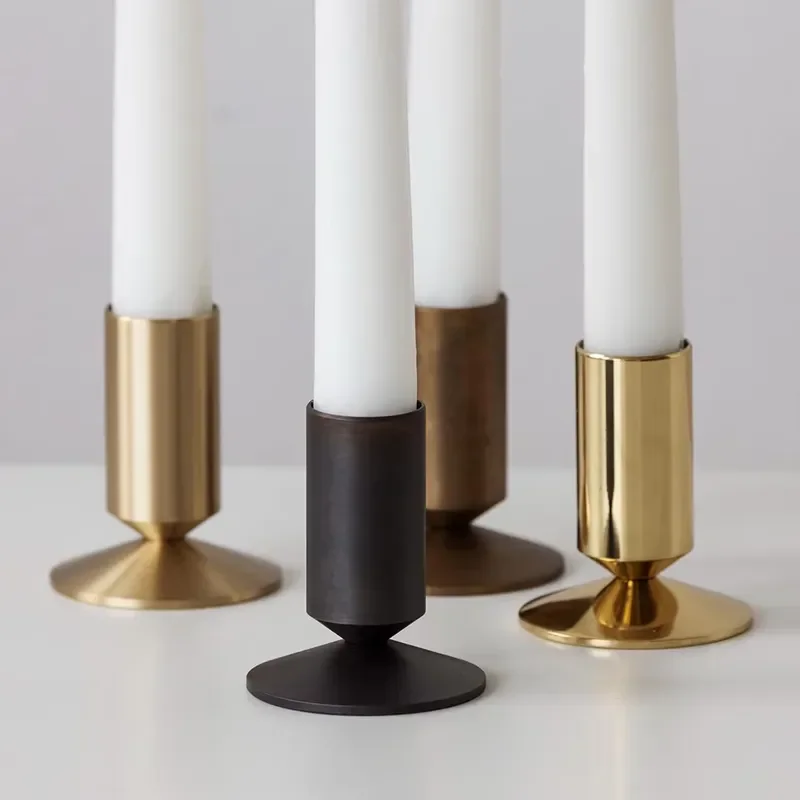 for Becora Cone Candlestick Brass Decorative Display Stand for Fireplace Party Wedding