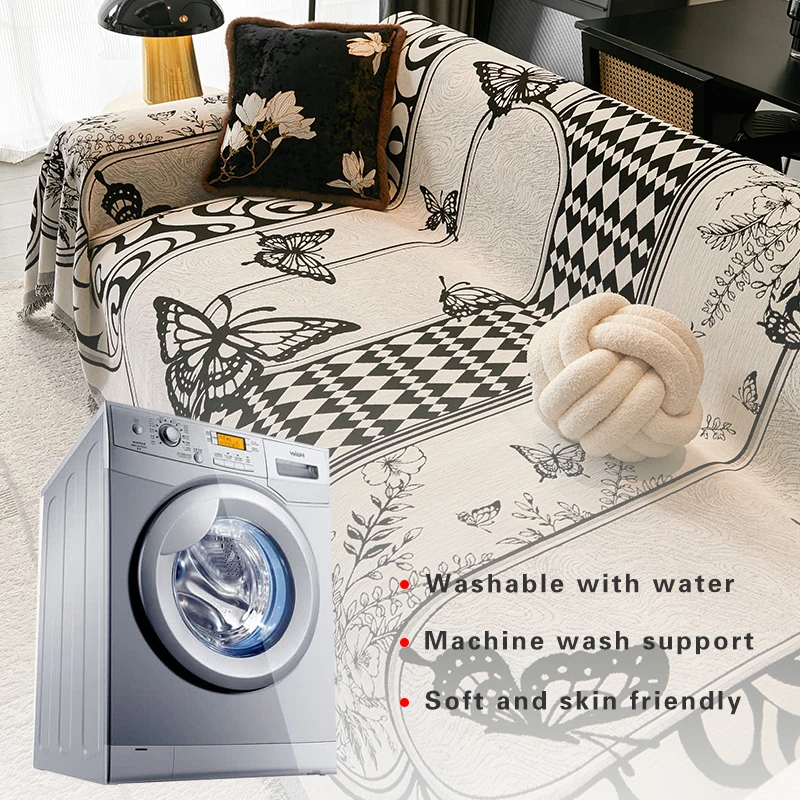 Modern And Simple Chenille Sofa Towel Cover Anti-Cat Scratch Four Season Sofa Cover Integrated Type Protection Cover