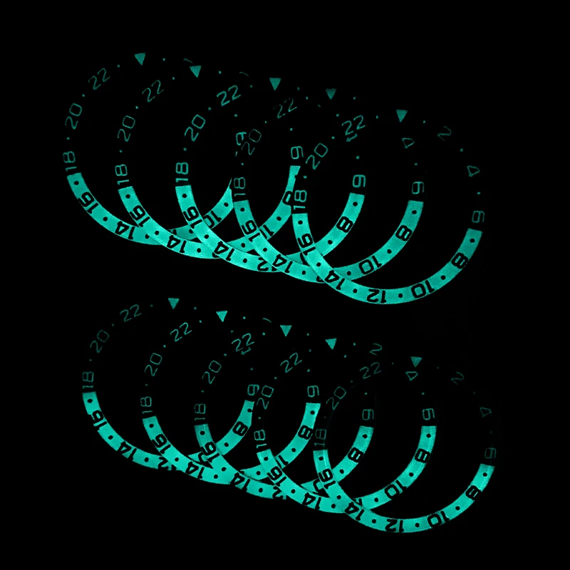 38mmx31.5mm Blue Luminous Flat Resin Watch Bezel Insert Ring Fits SKX007 SKX009 SRPD Watch Cases NH35 NH36 Movement Watch Parts