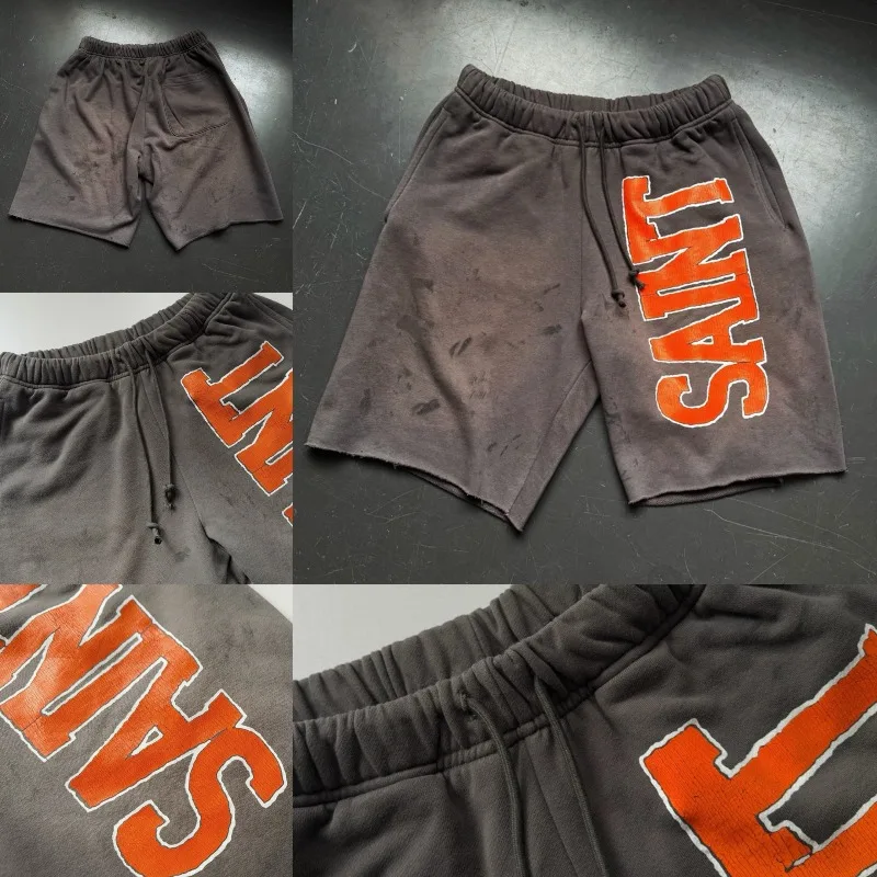 2026 Men's Women's Comfortable Casual Daily Saint Shorts High-Quality Summer American Retro Washed Shorts