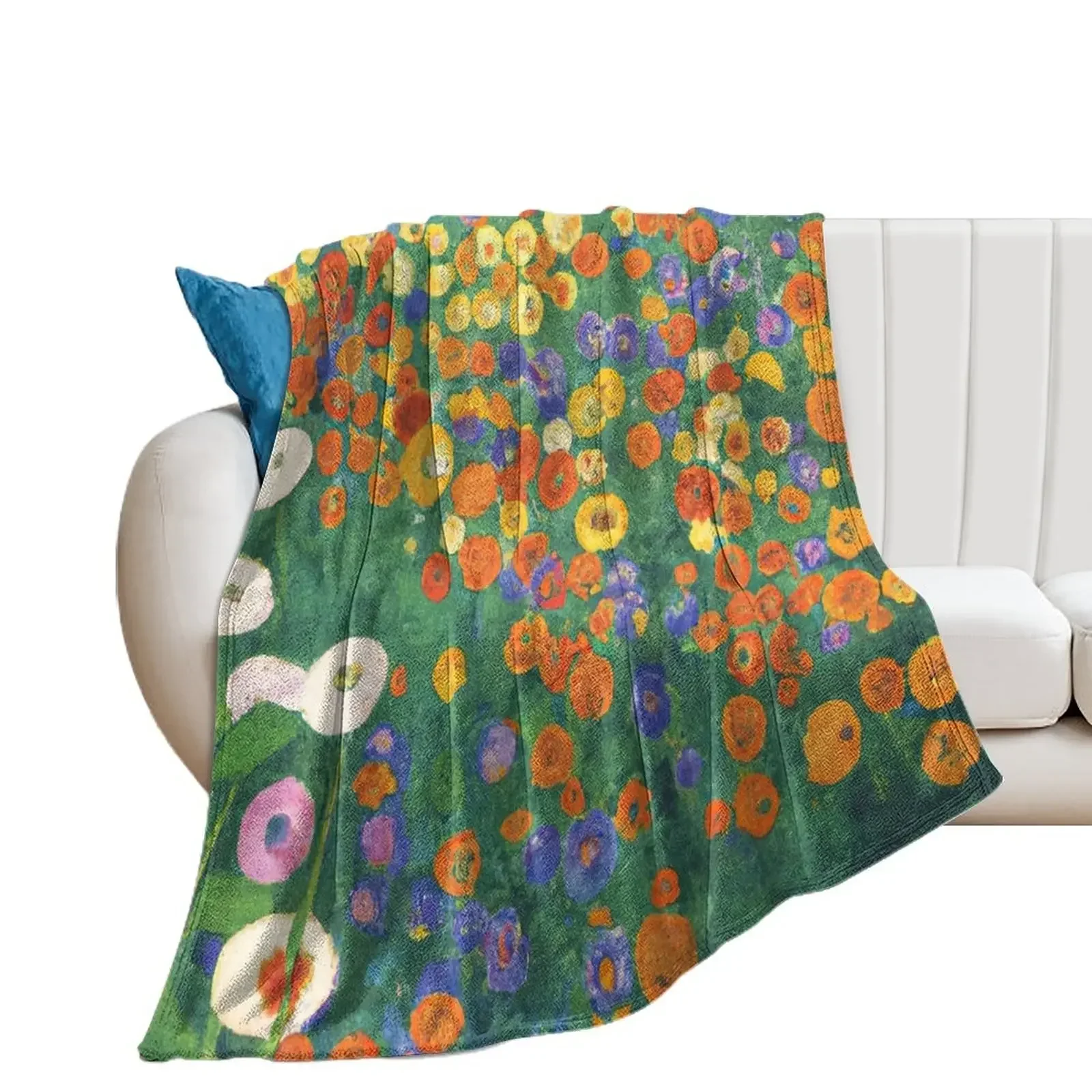 

Gustav Klimt Flower Garden Throw Blanket Beautifuls Decorative Sofas Blankets