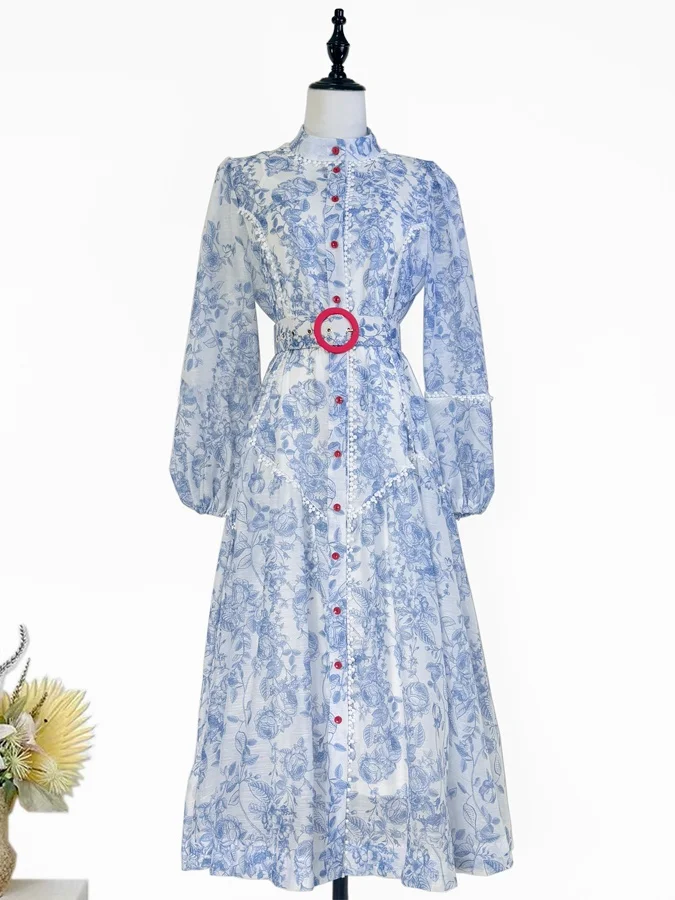 Ele – bordure en dentelle mi-longue épissée, avec grand ourlet de jupe et imprimé Floral rétro d'australie pour femmes d'âge moyen