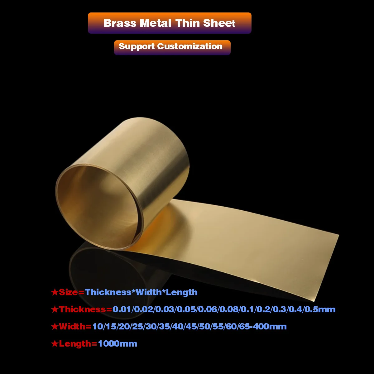 

Brass Strip/Brass Sheet/Brass Skin/Laser Cutting, Thickness 0.05 0.1 0.2 0.3 0.5-1mm