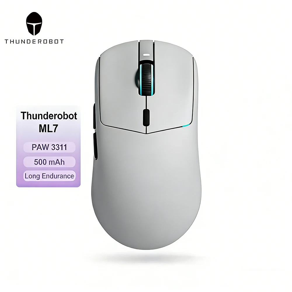 Thunderobot ML7 Wireless Mouse Bluetooth/2.4G/Wired Tri-Mode Mouse PAW3311 RGB Magnetic Charging Dock Gaming Mouse For PC Laptop
