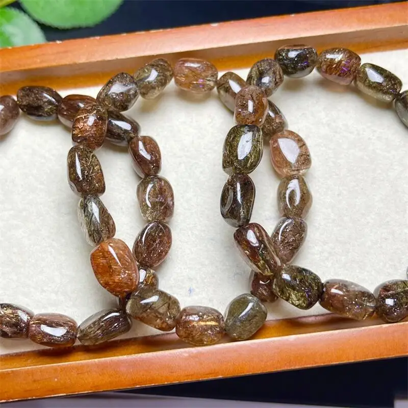 

Natural Black Gold Super Seven Quartz Bracelet Women Fashion Round Stone Elegant Healing Strand Wristband Gift 1PCS