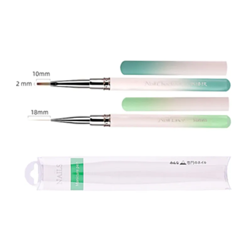 1/2 قطعة قلم رسم فني بطانة تصميم اللوحة البولندية فرشاة جل الأشعة فوق البنفسجية هلام مسمار رسم القلم أدوات رأس مستدير مع غطاء معدني #4