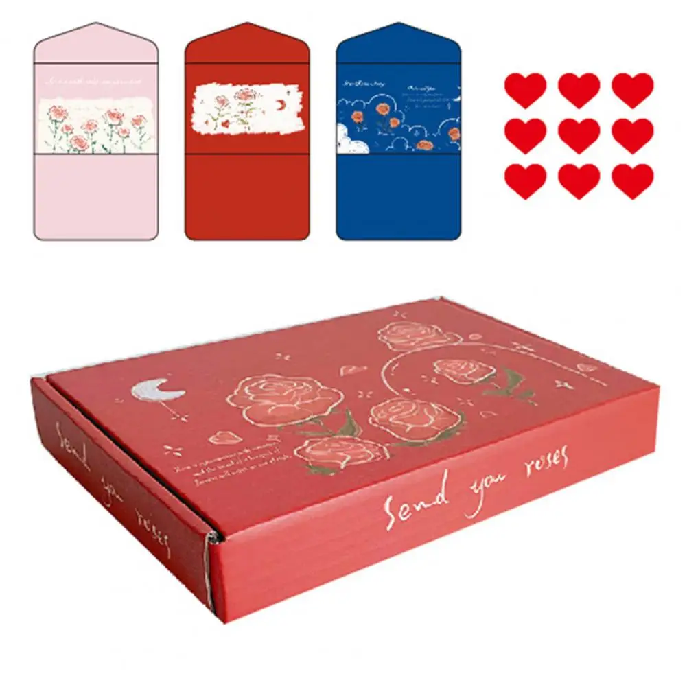 Small Greeting Cards Colorful Note Cards Colorful Mini Love Letter Set with Heart Stickers Envelopes for Valentine's Day